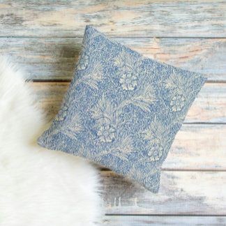 Vintage Blue William Morris Style Floral  Cushion