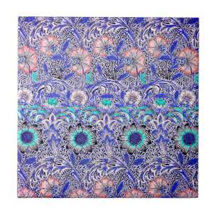 Vintage Blue William Morris's Corncockle Tile
