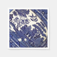 Vintage Blue Willow China Plate Pattern Tile Dish