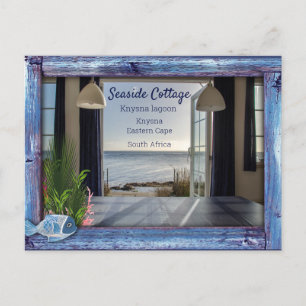 Vintage Blue Wood, Fish, Pink-coral Postcard