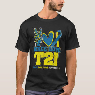 Vintage Blue Yellow Heart 21 World Down Syndrome A T-Shirt