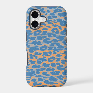 Vintage Blue Yellow Leopard Print Skin