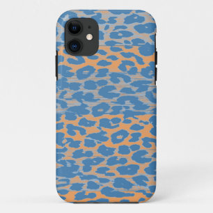 Vintage Blue Yellow Leopard Print Skin Case-Mate iPhone Case