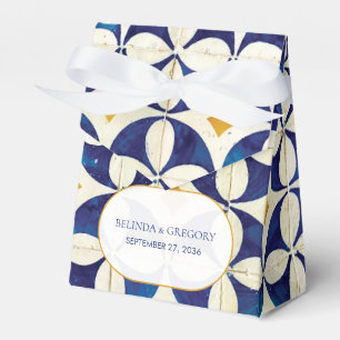 Vintage Blue & Yellow Portuguese Pattern Wedding Favour Box
