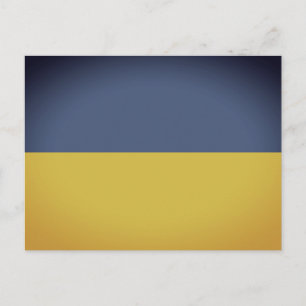 Vintage blue yellow Ukrainian flag post cards