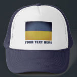 Vintage blue yellow Ukrainian flag trucker hat<br><div class="desc">Vintage blue yellow Ukrainian flag trucker hat. Ukraine country flag with custom text.</div>