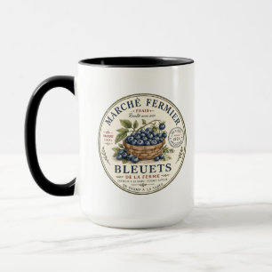 Vintage Blueberries Label Mug