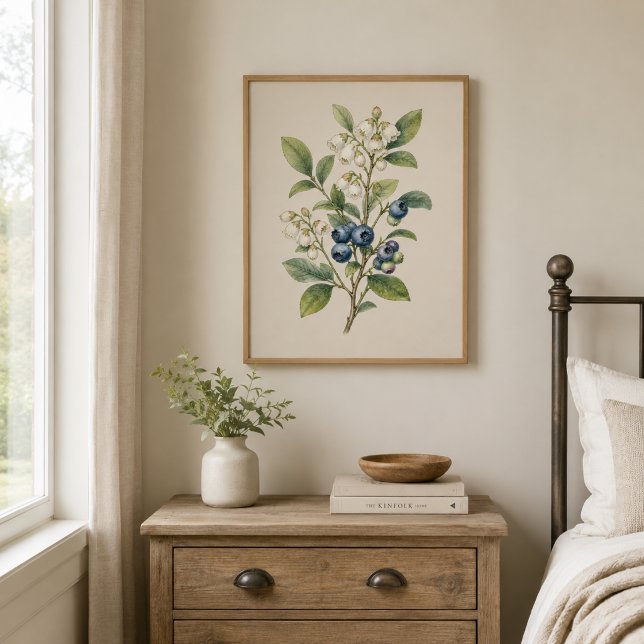 Vintage Blueberry Botanical Art Print (Creator Uploaded)