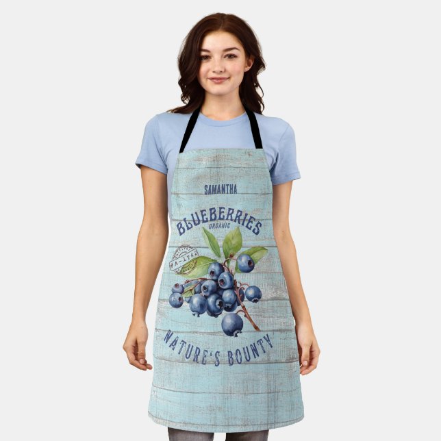 Vintage Blueberry – Botanical Fruit  Apron (Worn)
