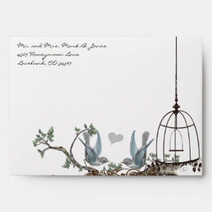 Vintage Bluebird Birdcage Envelopes