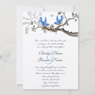 Vintage Bluebirds Wedding Invitations