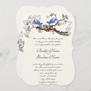 Vintage Bluebirds Wedding Invitations #2
