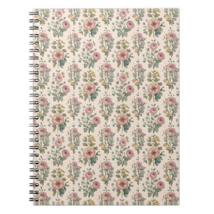 Vintage Blush Anemone Floral Notebook