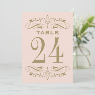 Vintage Blush Antique Flourish Table Number