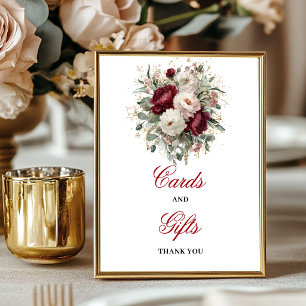Vintage Blush Burgundy Cards and Gifts Sign