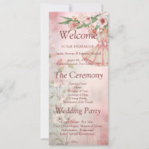 Vintage Blush Dress Wedding Program