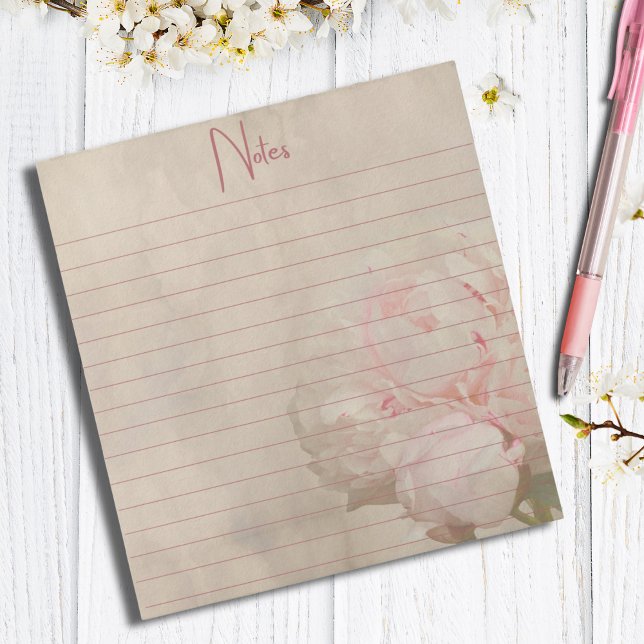 Vintage Blush Floral Peony Notepad (Creator Uploaded)