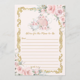 Vintage Blush Floral Tea Party Advice for Mum  Card