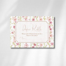 Vintage Blush Gladiolus Floral Gold Diaper Raffle