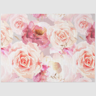 Vintage Blush peony floral decoupage Tissue Paper