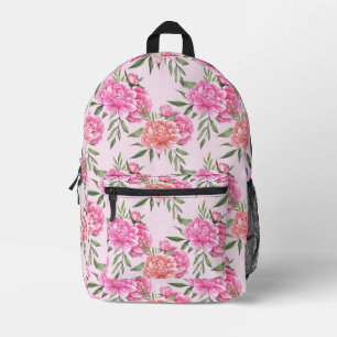 Vintage Blush peony floral Printed Backpack
