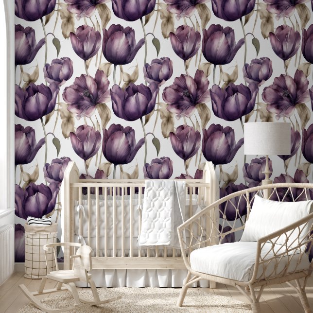 Vintage Blush peony floral whimsical Wallpaper (Kids)