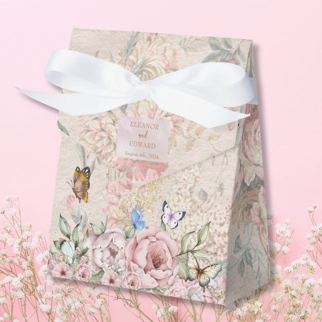 Vintage Blush Peony Wedding Favour Box (Creator Uploaded)