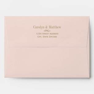 Vintage Blush Pink Antique Gold Wedding Envelopes