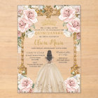 Vintage Blush Pink Champagne Floral Quinceañera