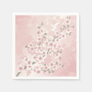 Vintage Blush PInk Cherry Blossom Napkin