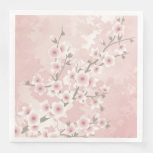 Vintage Blush PInk Cherry Blossom Napkin