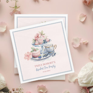 Vintage blush pink floral tea party Bridal shower Napkin