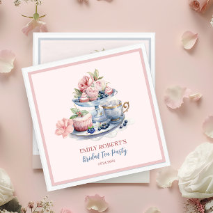Vintage blush pink floral tea party Bridal shower Napkin