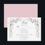 Vintage Blush Pink Flowers Wedding Meal Choice RSVP Card<br><div class="desc">Elegant Victorian watercolor painted dusty rose,  blush pink,  and sage green floral vines. Features delicate,  tiny flowers,  soft botanical greenery,  and flowing vines in a vintage Regency era style with classic serif font and elegant and timeless script.</div>