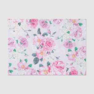 Vintage blush pink rose floral elegant damask tissue paper