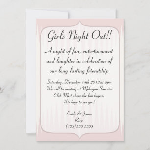Vintage Blush Pink Spikes Girls Night Out Invitation