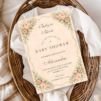 Vintage Blush Rose Garden Baby Shower