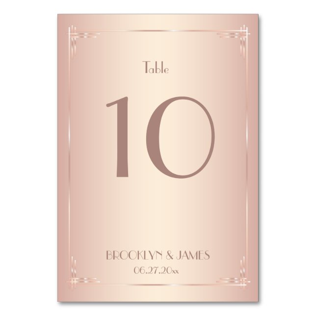 Vintage Blush Wedding Table Numbers (Front)