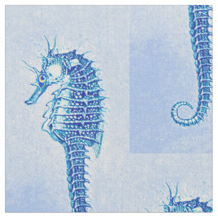 vintage bluye seahorse fabric