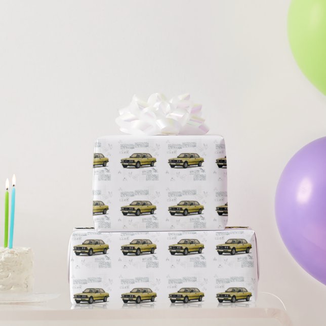 Vintage BMW Car Vehicle Wrapping Paper (Party Gifts)