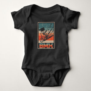 Vintage BMX Biking Boys Bicycle Motorcross Baby Bodysuit