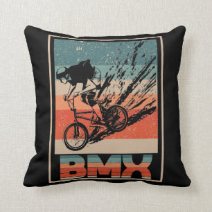 Vintage BMX Biking Boys Bicycle Motorcross Cushion