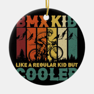 Vintage BMX Kid Like A Regular Kid But Cooler Tric Ceramic Tree Decoration