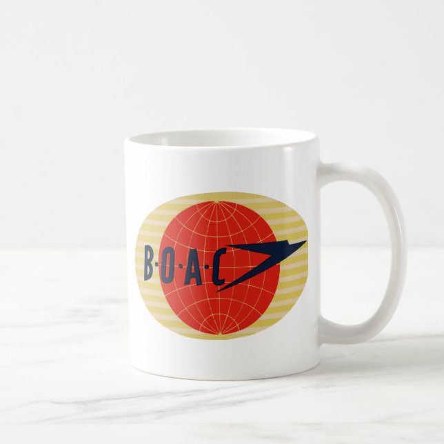 Vintage BOAC Airline Logo Coffee Mug (Right)