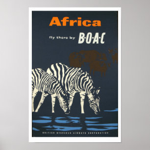 Vintage BOAC airline poster