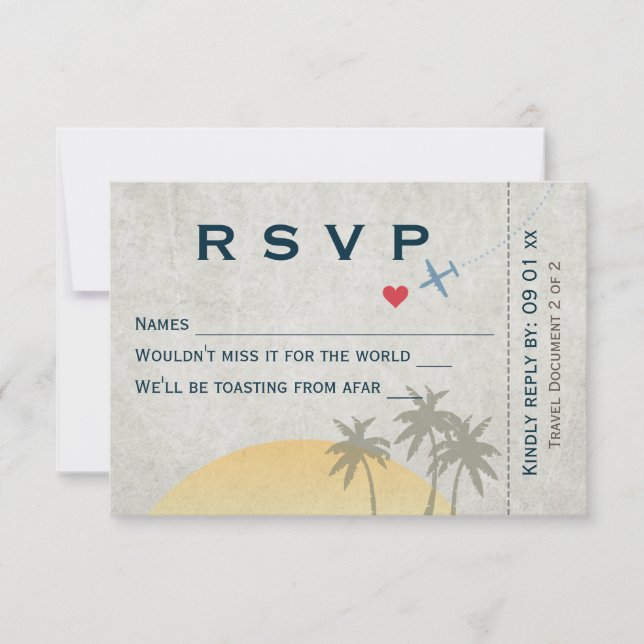 Vintage Boarding Pass RSVP Invitation (Front)