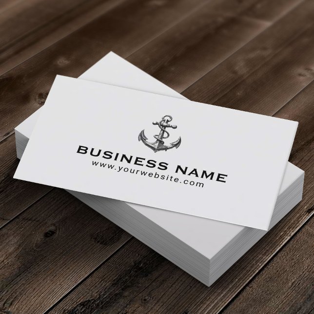 Vintage Boat Anchor Professional Nautical  Business Card (Creator Uploaded)