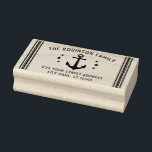Vintage Boat Anchor Stars Name Return Address Rubber Stamp<br><div class="desc">A beautifully personalised rubber ink stamp with your family name and return address or other desired text. Featuring a custom designed nautical vintage boat anchor and stars.</div>