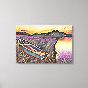 Vintage boat canvas print