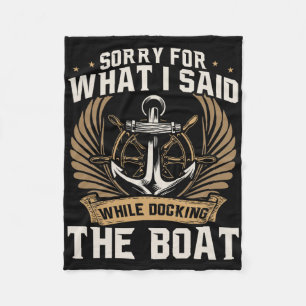 Vintage Boat Captain Shirt Men Boating Funny Boat Fleece Blanket